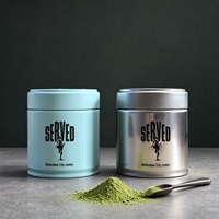 Boîtes hermétiques pour matcha 30g 50g, boîtes métalliques de qualité alimentaire, contenants ronds vides pour l'emballage de poudre de matcha