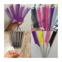 Vente en gros d'outils d'extension de cheveux peigne de séparation personnalisé peigne de séparation de poils de queue de rat résistant à la chaleur logo personnalisé