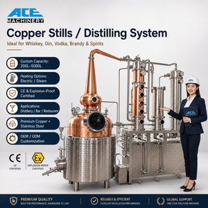 Équipement de distillation de cuivre Gin Whisky Vodka Distillerie Cuivre Pot Alcool Système de distillation - Product Image 6