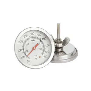 50 ~ 550 graus Cel Aço Inoxidável Churrasco Churrasco Smoker Grill Termômetro Temperatura Gauge Celsius Household Forno Termômetros