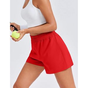 FOXA Short de course 2 en 1 pour femme, short de sport taille haute avec 4 poches True Red S - Product Image 3