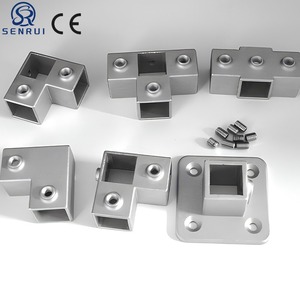 Raccord d'angle carré en alliage d'aluminium, collier de serrage pour tuyau métallique, raccords de main courante, connecteur de garde-corps en acier galvanisé, fixations de garde-corps structurel - Product Image 1
