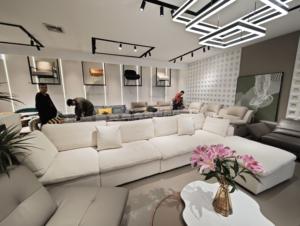 أريكة إيطالية بسيطة على شكل سحابة مريحة من نسيج الكتان القطني نمط كريم لغرفة المعيشة البيضاء مجموعة أريكة ملء الإسفنج - Product Image 2