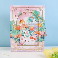 Carnet de Notes Secret Garden Papeterie Délicate pour Étudiants avec Serrure, Journal Intime Cadeau pour Filles