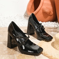 Nouvelles chaussures Mary Jane élégantes à talon épais et bout carré noires, collection Printemps/Été 2026 – Talons hauts tendance pour femmes