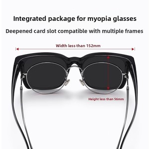 Lunettes de soleil polarisées unisexe TY49 TR90 à clipser pour myopie, protection UV400, pour la conduite – Monture surdimensionnée anti-UV pour l'été - Product Image 4
