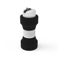 Bouteille d'eau de sport pliable en silicone en forme d'haltère 650 ml grande capacité