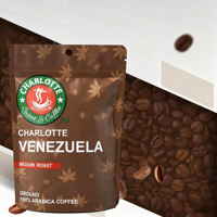 Sachet Doypack personnalisé à haute barrière pour l'emballage de grains de café torréfiés, avec trou de suspension rond