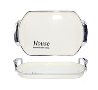 Plateau de service à fruits en plastique PET de luxe, petite taille 32*22*3CM, décoration d'intérieur, assiette à fruits, mariage, fête, vente en gros