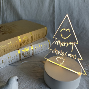 Design Erasable Creative High Transparent Acrylic Diy Rgb Led Holiday Gift Glow 3d Memo Notepad <b>Nightlight</b> - Product Image 3
