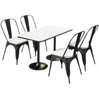Ensemble table et chaises de style minimaliste moderne pour boutique de desserts, restaurant tendance nordique, salon de thé, snack-bar, table et chaises de bar