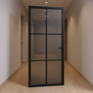 Puerta de Aluminio con Vidrio Negro Mate, 36.6x79.3, Diseño Interior Minimalista, Aislamiento Acústico, Apertura Manual - Product Image 2