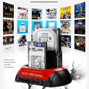 10 trong 1 Dual-bay Ổ cứng trạm USB3.0 5Gbps HDD Docking Station với 12V 3A Power <span class=keywords><strong>Adapter</strong></span> cho 2.5/3.5 inch HDD/SSD TF thẻ - Product Image 2
