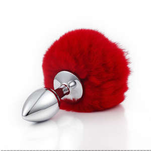 Lapin boule ronde <span class=keywords><strong>Plug</strong></span> Anal multicolore queue de lapin en peluche fourrure floue godemichet Anal métal Anal Sex Toy - Product Image 6