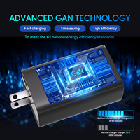 Adaptateur rétractable multi-ports GaN 65W 2025, chargeur mural intelligent PD3.0 à charge super rapide pour iPhone, ordinateur portable