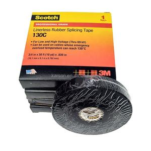 Original 3M 130C, <span class=keywords><strong>cinta</strong></span> de empalme de goma negra sin revestimiento, 25mm X 9,1 M, 0,76mm de espesor, resistente a los rayos UV, vulcanizado, autoadhesivo - Product Image 4