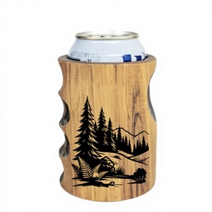 Portabevande in Legno con Design Forestale, Porta Bevande Isolato Ecologico per Campeggio - Product Image 1