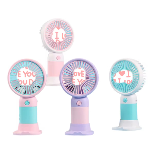 Cute Mini Fan Cartoon Design for Outdoors Mini USB Rechargeable Electric Handheld Fan Handheld Cooling Fan With Phone Holder Fan
