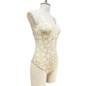 Tankini Mujer Traje de baño de una pieza Patrón de <span class=keywords><strong>flora</strong></span> personalizado Diseño sin espalda Caderas de corte alto Correas ajustables y Copas suaves extraíbles - Product Image 5