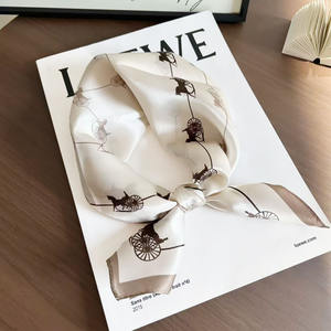 Écharpe en <span class=keywords><strong>soie</strong></span> de mûrier 100% de haute qualité, 53 cm, petite écharpe, marque de luxe, écharpe imprimée, écharpe en <span class=keywords><strong>soie</strong></span> pour femmes - Product Image 1