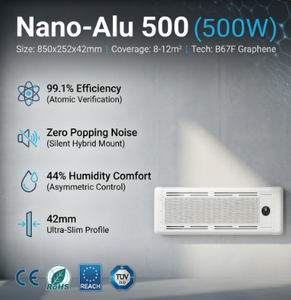 Radiatore <span class=keywords><strong>Elettrico</strong></span> in Grafene a Basso Consumo Energetico, Sottile, Riscaldamento Rapido, Compatibile con Smart Home, Controllabile tramite App - Product Image 1