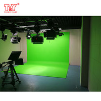 Layar Hijau Besar Tanpa Cat untuk Chroma Key, Latar Belakang Studio Virtual