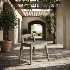 Chaise basse Blanca, chaise de salle à manger en bois massif tissé à la main, style antique, pour salon, café, meubles - Product Image 6