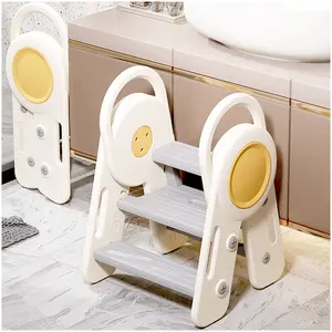 Adjustable Baby 2 Or 3 Foot Stepping Potty Training Toilet Plastic Ladder Kids Folding Step Stool