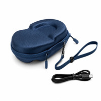 Étui de rangement rigide OEM pour écouteurs, pochette de transport portable pour casque avec poche en filet et dragonne, logo personnalisé