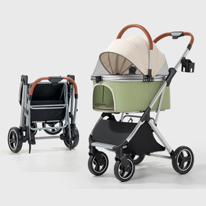 Poussette pour animaux de compagnie confortable, légère, en aluminium, en tissu Oxford résistant, pour petits chiens et chats, voyages sécurisés - Product Image 3