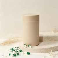 Bouteille en plastique givrée bleue à large ouverture de 100 ml, 150 ml, 300 ml pour compléments alimentaires, vitamines, gommes, capsules et pilules