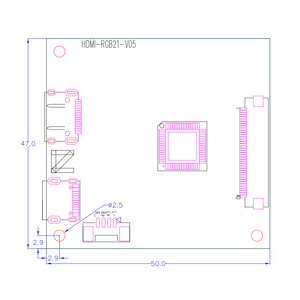 Di piccole <span class=keywords><strong>dimensioni</strong></span> 50x47mm TFT Display Driver PCB supporta circolare/barra LCD Mini HD-MI 5V tipo-C ROHS - Product Image 5