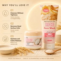 TWG RTS Kit de Soins Visage au Riz Éclaircissant et Hydratant : Tonique, Sérum Blanchissant et Crème Nettoyante – Nouvelle Collection à Succès