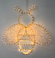 Lampu String Motif Kupu-kupu Tembaga Warna Champagne, Capung, Bunga, Lebah untuk Dekorasi Perayaan Luar Ruangan/Dalam Ruangan