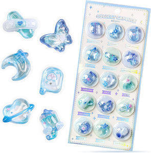 Juego de Pegatinas Personalizadas Azules, Lindas, Impermeables, de PVC con Impresión UV, con Diseño de Mariposas, Corazones, Decoración de Burbujas, Calcomanías 3D - Product Image 2