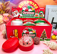 Jouet Squishy de Noël à Rebond Lent, Jouet Anti-Stress Transparent en Forme de Boule, Vente en Gros, Boîte Mystère Cadeau