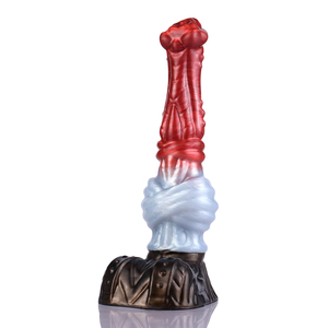 DL-B2024XLCS Dildo de silicona grande con ventosa, diseño de perro alienígena de fantasía, suave, para punto G y uso anal, para hombres - Product Image 1