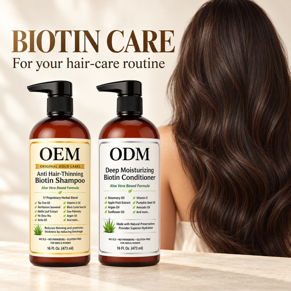 OEM ODM Biotin Shampoo and Conditioner Set Private Label Aloe Vera ...