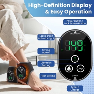 Fitease 1 Paire de Masseurs de Pieds et Chevilles Intelligents Rechargeables 3000mAh à Double Moteur, 3 Modes de Vibration Profonde, Contrôle de la Durée, Soulagement de la Douleur - Product Image 5