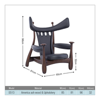 Usine en gros nordique en bois massif cordon papier chaîne chaise de loisirs salon canapé simple en Stock cadre en bois canapé