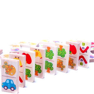 Rompecabezas de madera para niños de 28 piezas, juego de mesa de dominó de cognición de jardín de educación temprana para juguetes de jardín de infantes - Product Image 2
