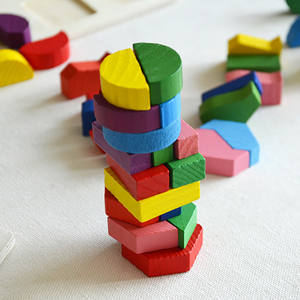 Puzle Montessori de formas geométricas de madera para niños, bloques de matemáticas de clasificación, juego educativo de aprendizaje preescolar, juguetes para niños pequeños - Product Image 2