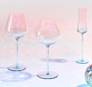 Ensemble de verres soufflés à la main personnalisés, gobelets de Noël et de mariage roses, gobelets colorés par sublimation, gobelets vintage colorés - Product Image 2