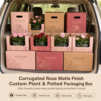 Support de bouquet pliable en carton ondulé personnalisé, boîte de livraison de fleurs pour bouquets floraux, plantes en pot, fleurs