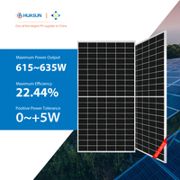 Huasun HJT Mono G12-120-DS 615W 620W 625W 630W 635W 120 cellules, Modules solaires bifaciaux à demi-coupe