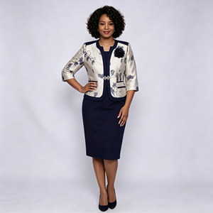 Veste en lin sur mesure pour femme, tailleur formel d'église, tenue grande taille pour femme, vente en gros d'usine - Product Image 4