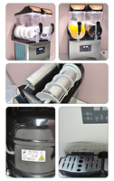 Slushy Machine 30L Double Réservoir Boisson Congelée Machine 1000W En Acier Inoxydable Margarita Vin Slush Smoothies Maker