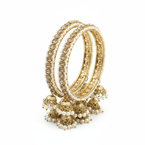 Jewelemarket <b>Gold</b> Plated Fine Jewelry <b>Set</b> 2.8g with Crystal Stone and Pearl <b>Bangles</b> - Product Image 2