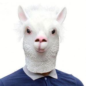 Masque en latex de tête d'alpaga de luxe pour cosplay d'Halloween, costume de canard fantaisie - Product Image 5