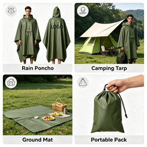 Tenda Multifunzionale Tre-in-Uno per Esterni, Riutilizzabile, Leggera, in Poliestere, per Escursionismo, Alpinismo, Campeggio, Compatta - Product Image 2